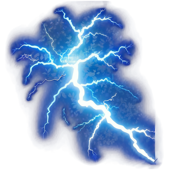 a blue lightning bolt on a white background