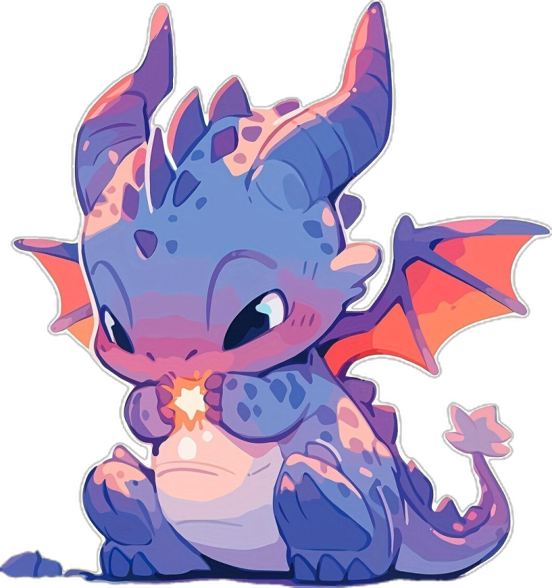 a cute little dragon sitting on the ground
