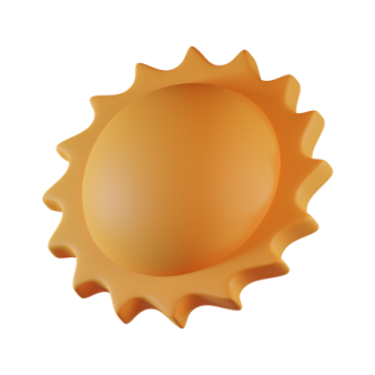 a yellow sun on a white background