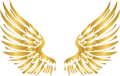 a gold angel wings clipart