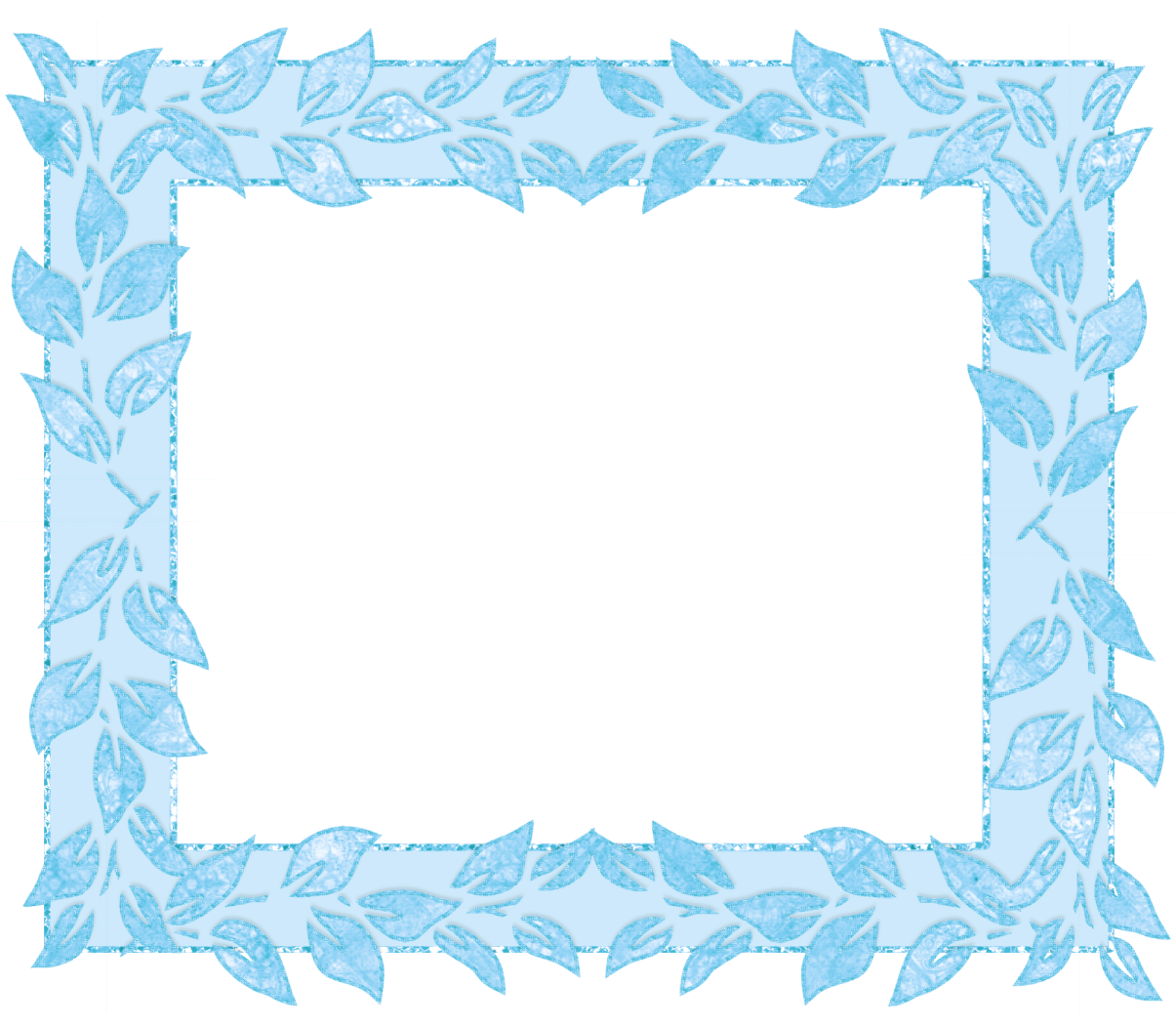 a blue frame with leaves on it