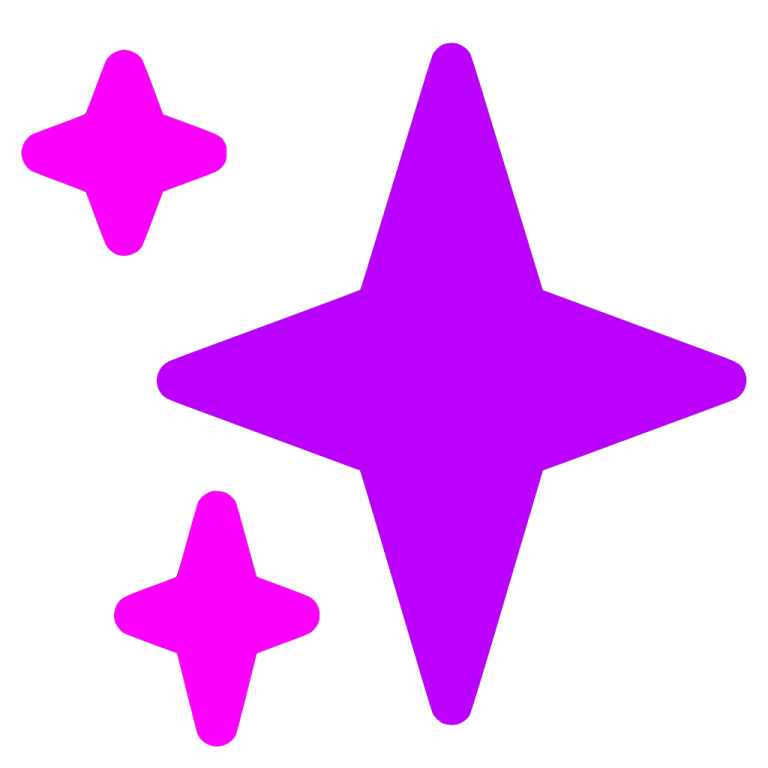 a purple star with three smaller red stars
