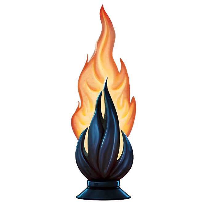 a black flame on a white background