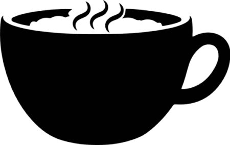 a black and white cup of coffee