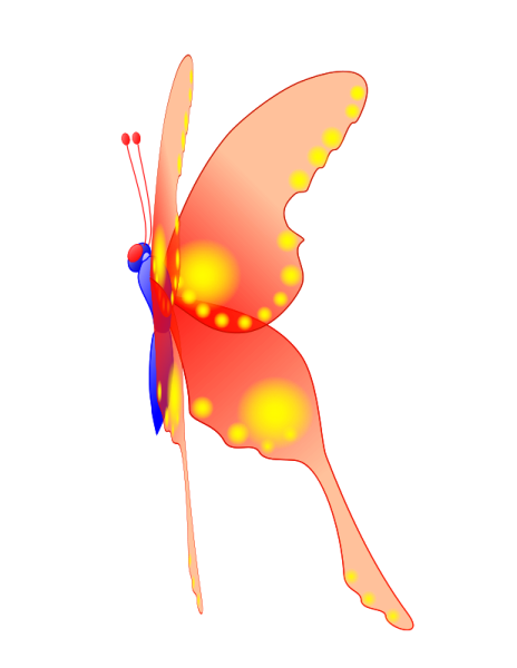 an image of a butterfly with yellow and blue wings