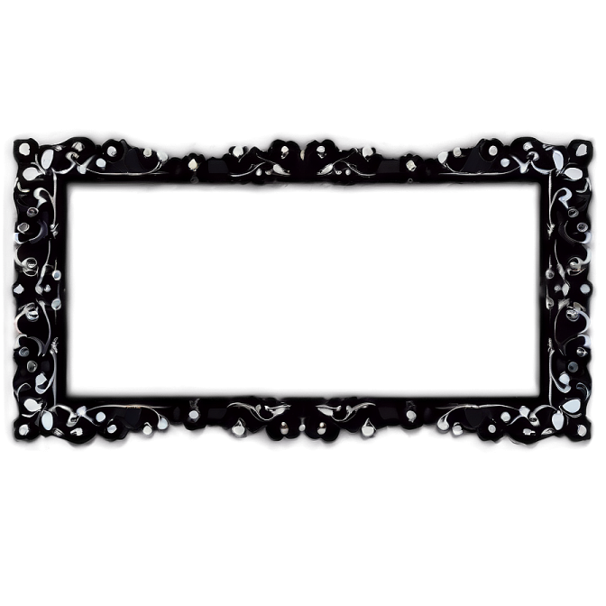 a black and white picture frame with skulls on it