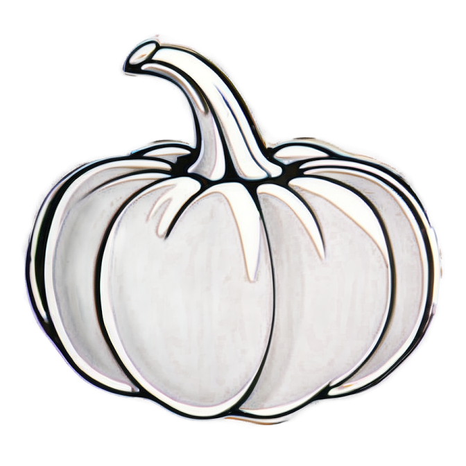 a drawing of a white pumpkin