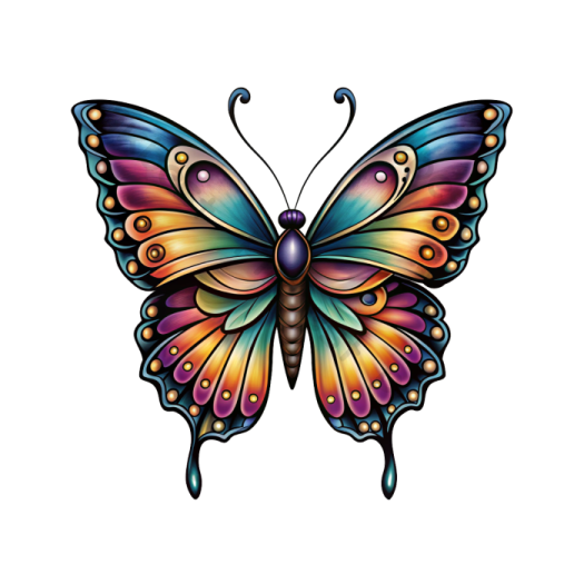 a colorful butterfly tattoo design