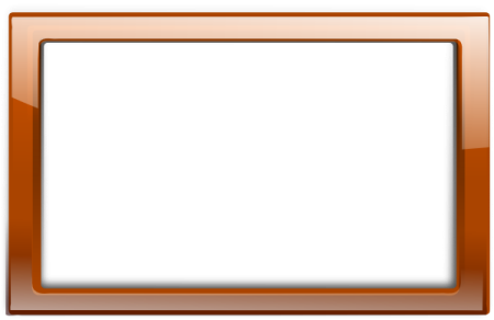 an orange square frame with a white background
