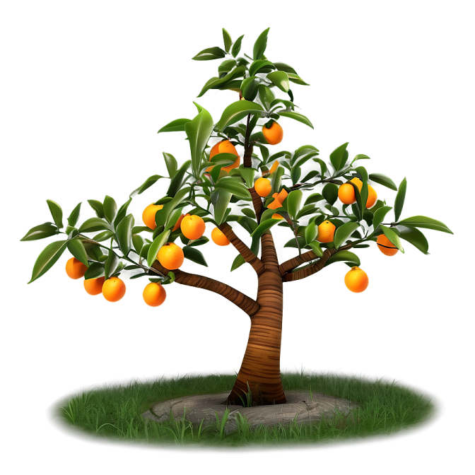 a tree with oranges growing on it