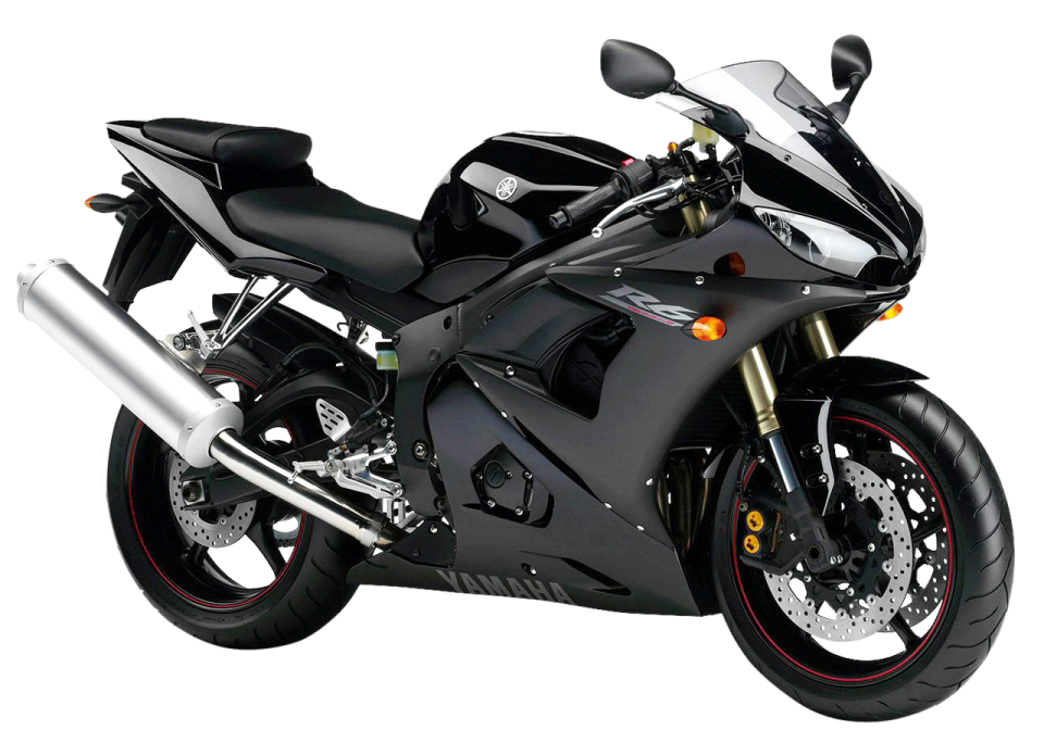 a black motorcycle on a white background