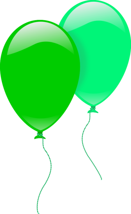 two green and blue balloons