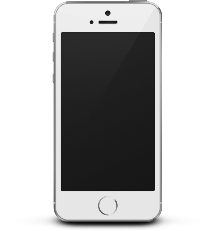 a white iphone with a blank screen