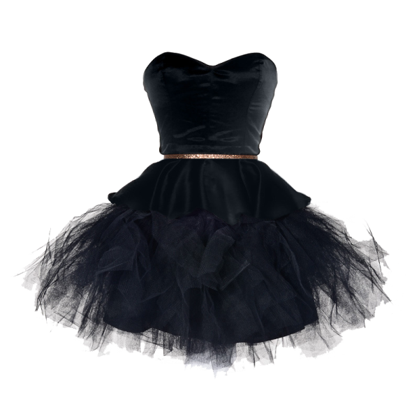 a black dress on a white background