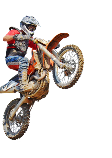 a person on a dirt bike in the air