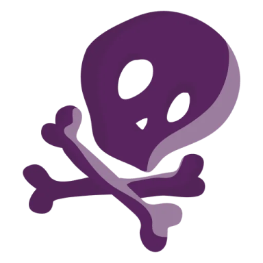 a skull and crossbone on a white background