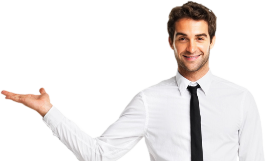 a man in a white shirt and black tie