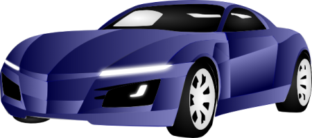 a blue sports car