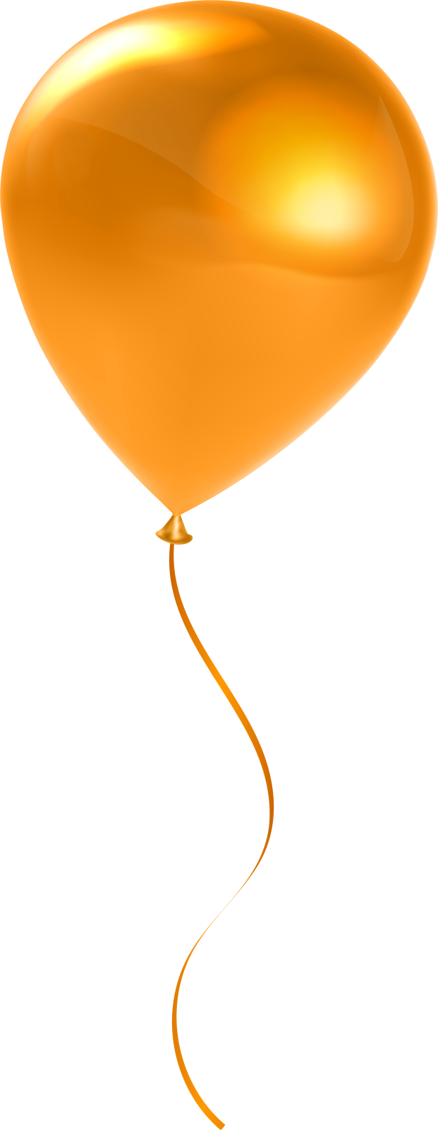 an orange balloon with a string attached to it