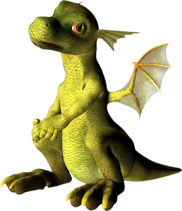 a small green dragon sitting on its hind
