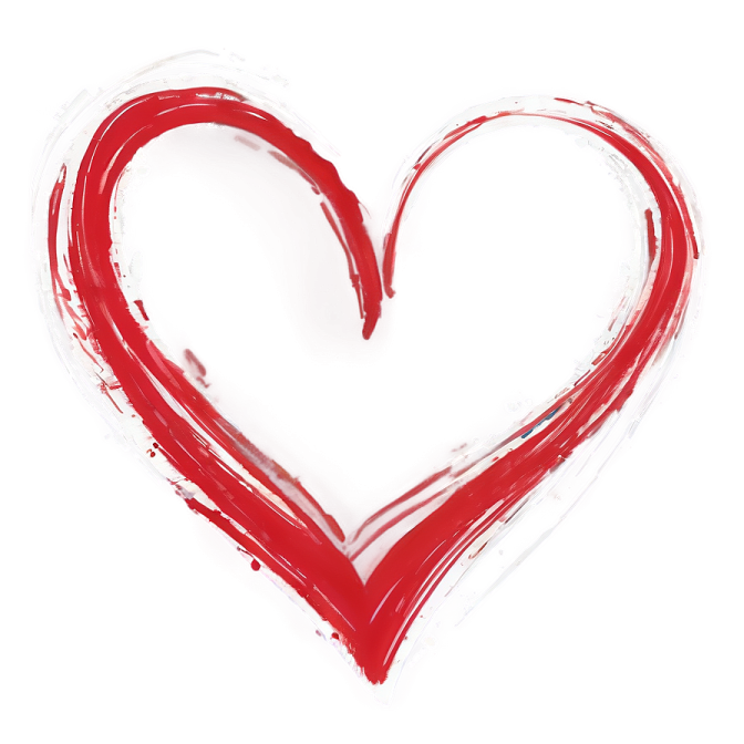 a heart painted with red paint