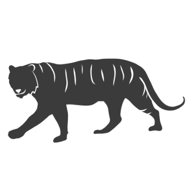 a black and white silhouette of a panther