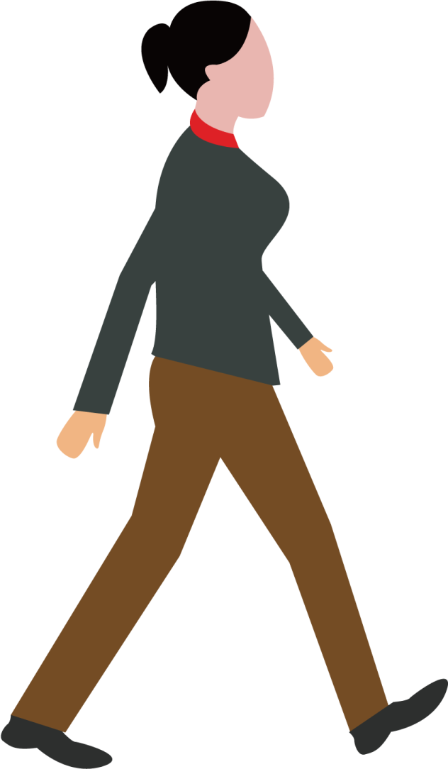 a man walking with his head down