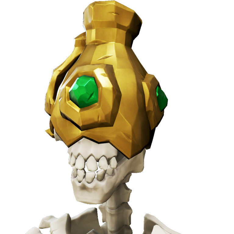 an image of a skull with green eyes