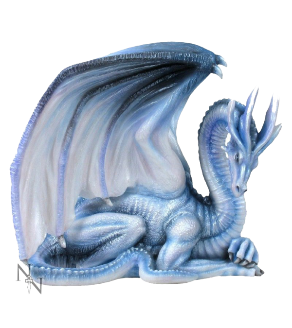 a blue dragon sitting on the ground