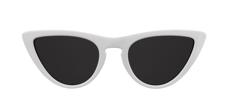 a pair of white sunglasses with black lenses