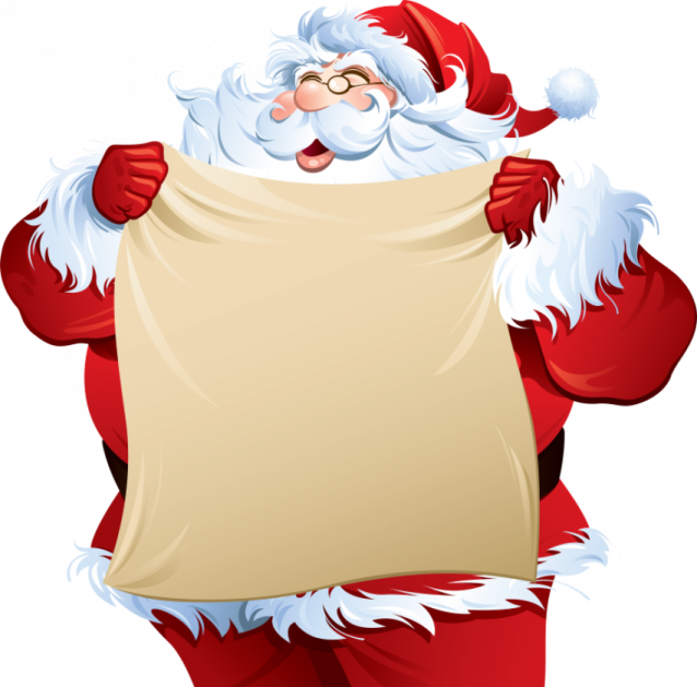 santa holding a sign