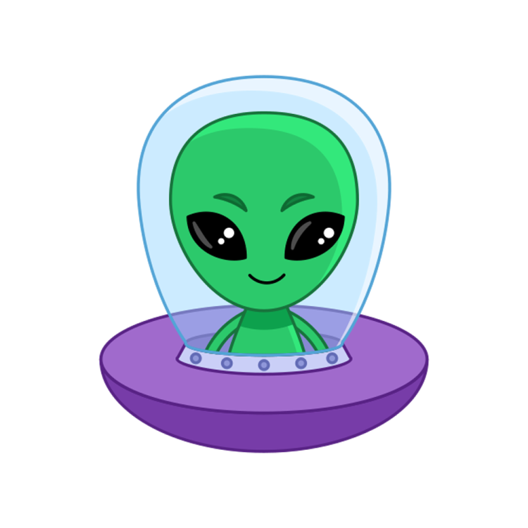 an alien in a spaceship