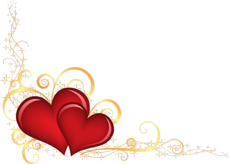 two red hearts on a white background
