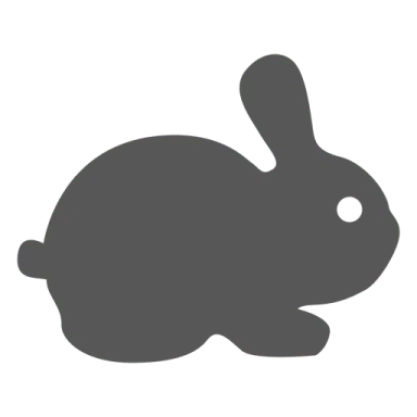 a silhouette of a rabbit on a white background
