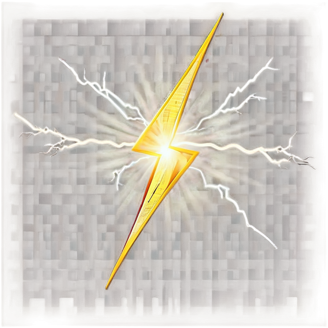 a lightning bolt on a white background