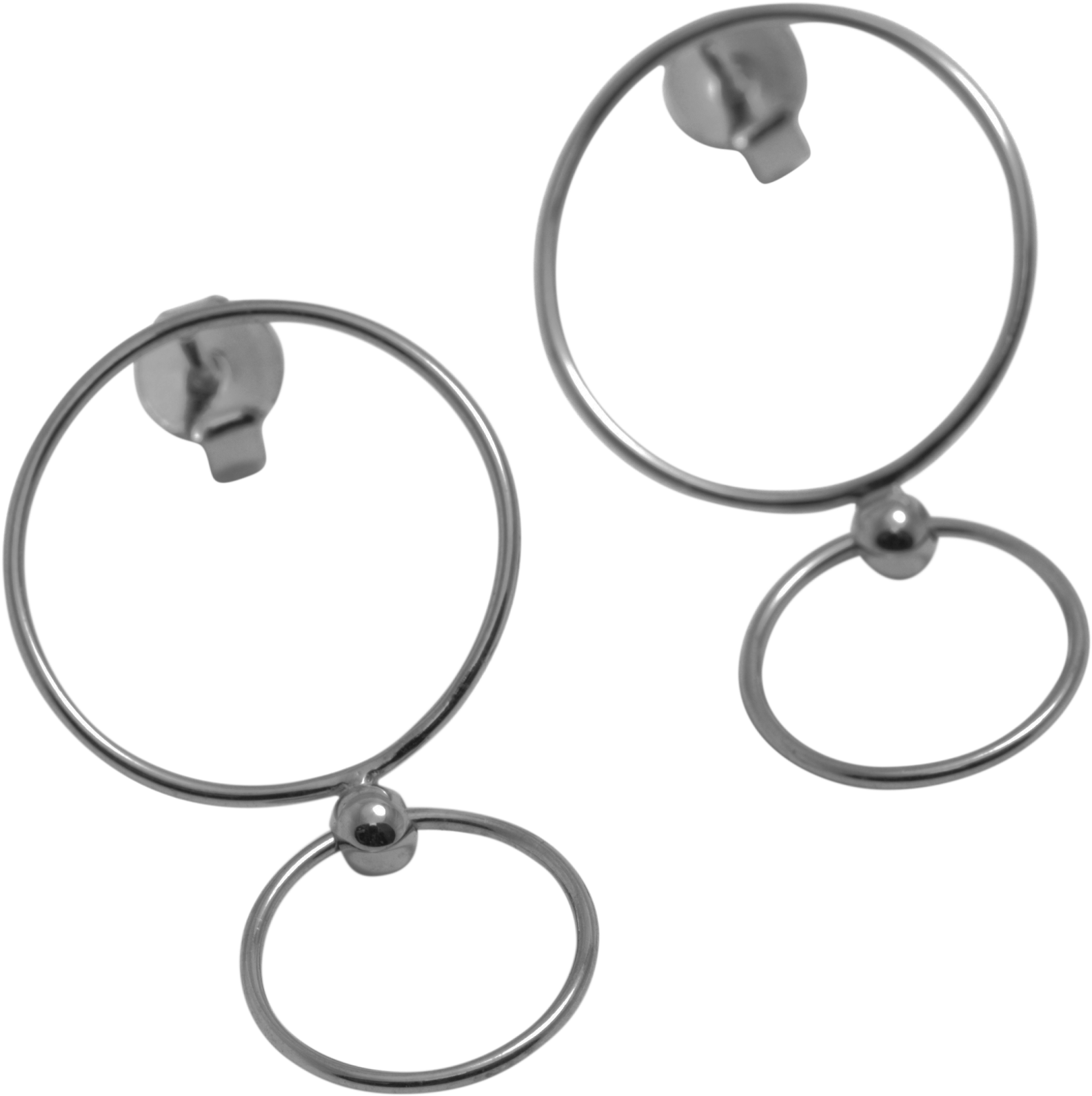 a pair of metal rings on a white background