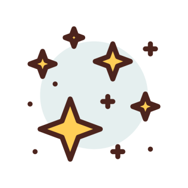 a white background with brown and yellow stars
