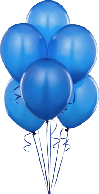 a bunch of blue balloons