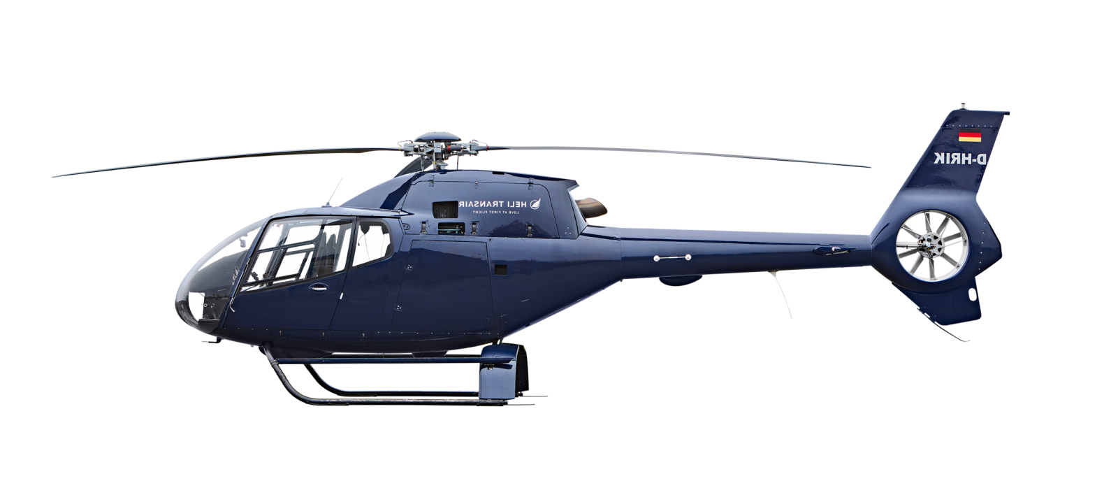 a blue helicopter on a white background