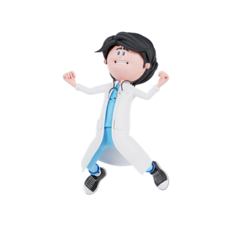 3d illustration of a male doctor running