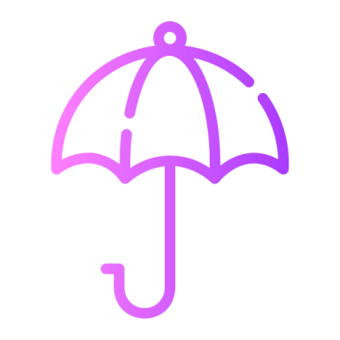 a purple umbrella with a white background