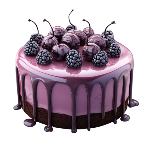 a cake with chocolate and blackberries on top