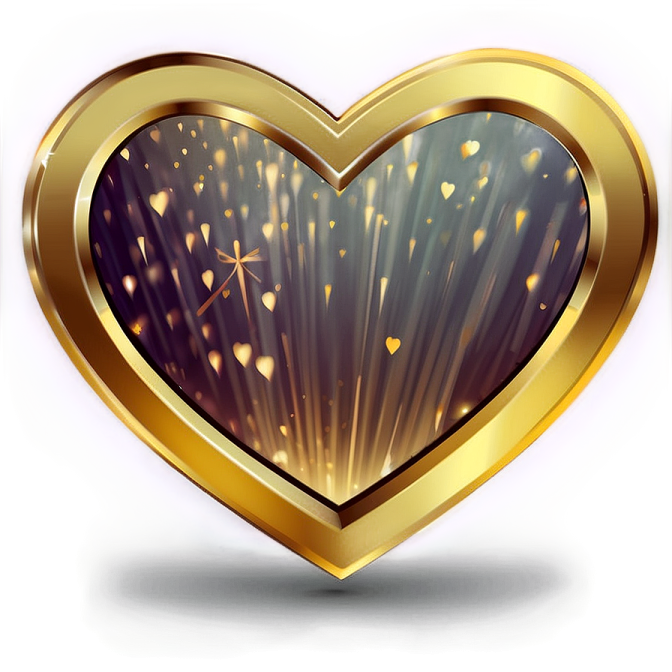 a golden heart with sparkles on it