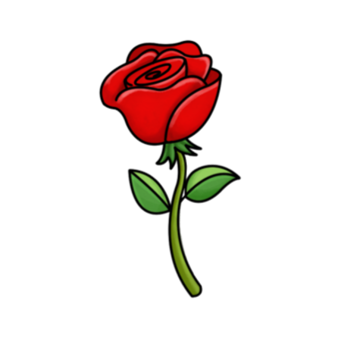 a red rose on a white background