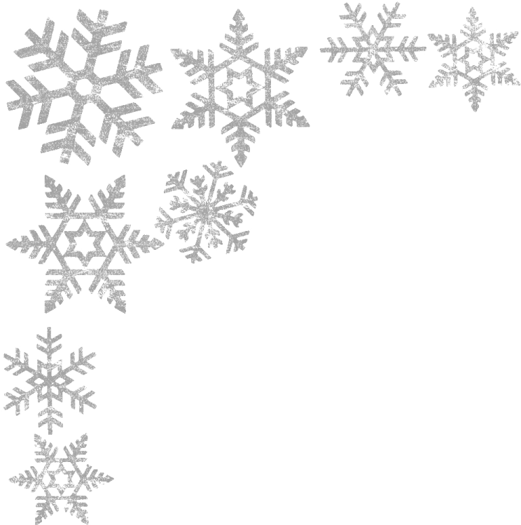 a white background with silver snowflakes
