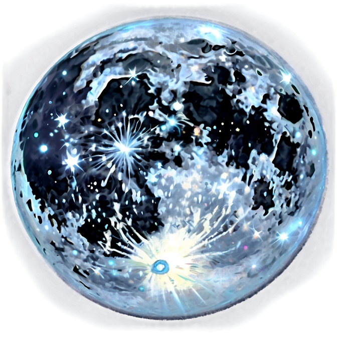 a drawing of the moon with stars in it
