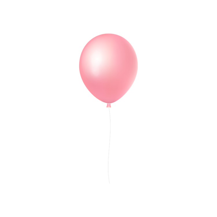 a pink balloon on a white background
