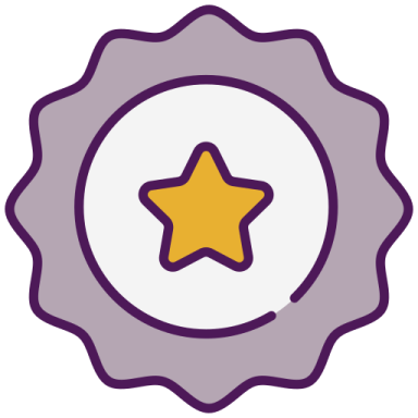 a badge with a star in the middle