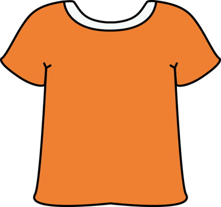 an orange t - shirt