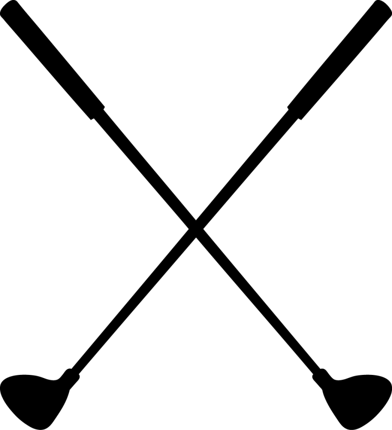 two crossed paddles on white background